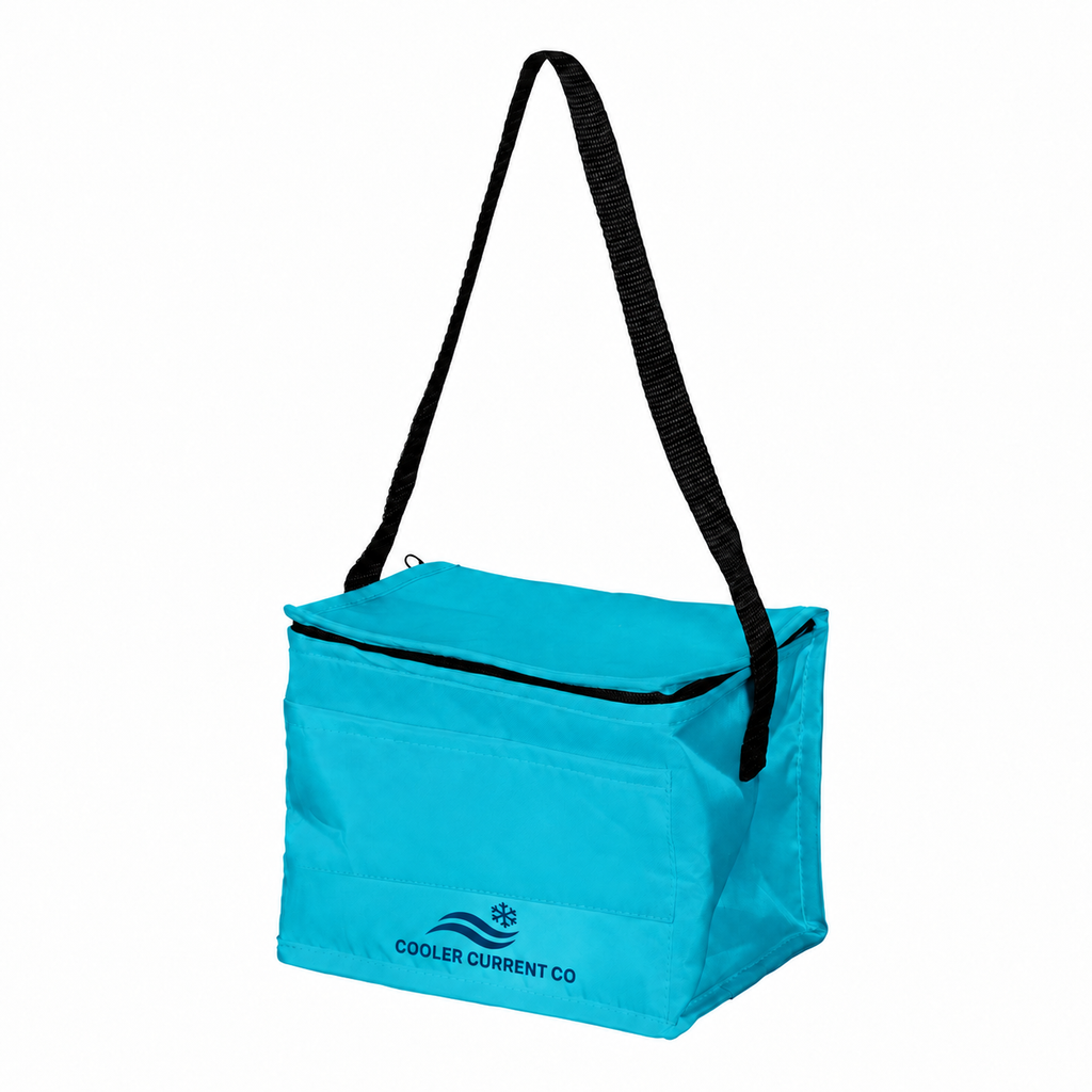 Small Polyester 6 Can Cooler Bag (8'' W X 6'' H) 210D