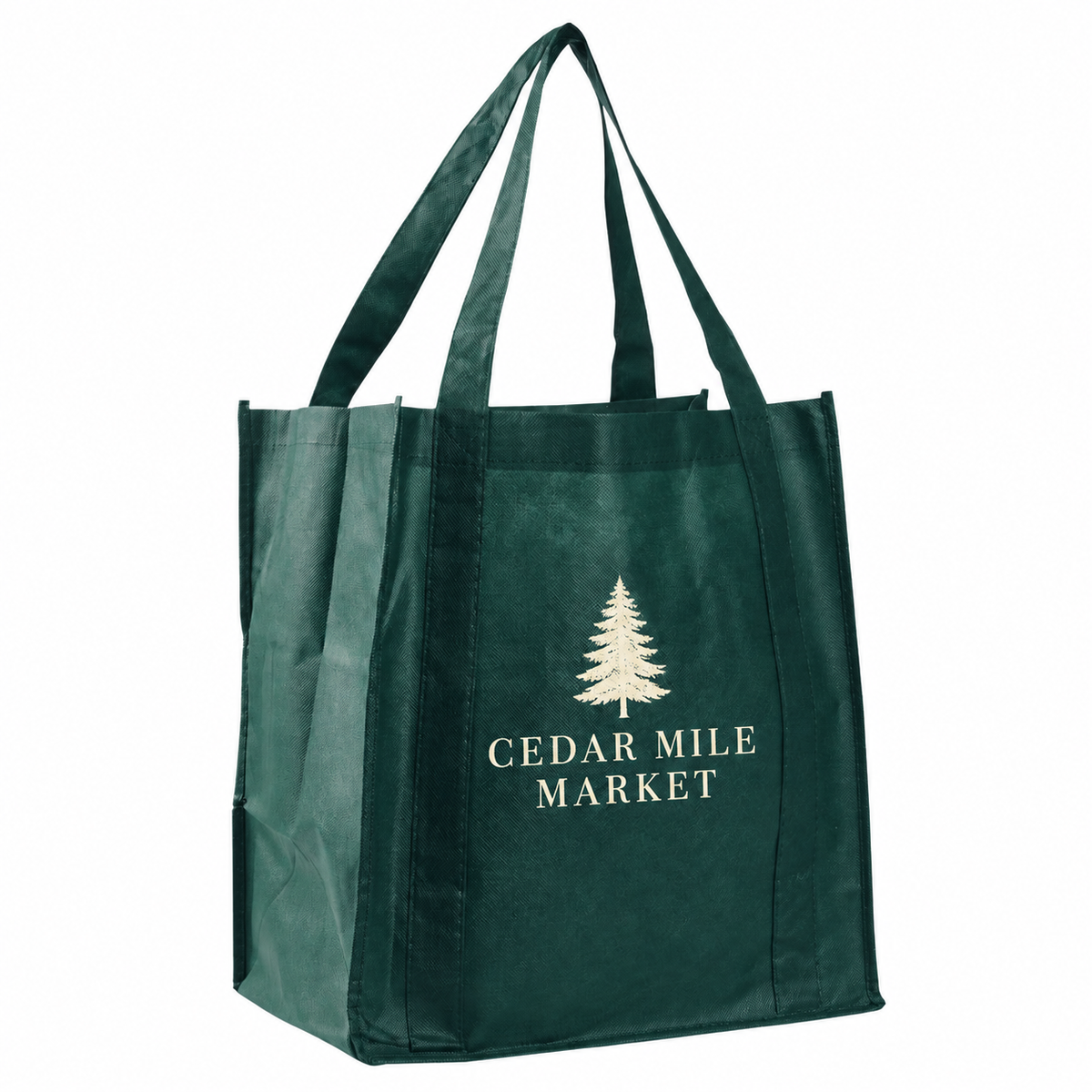 Medium Polypropylene Grocery Bag (12.5'' W X 13.5'' H) 80 Gsm