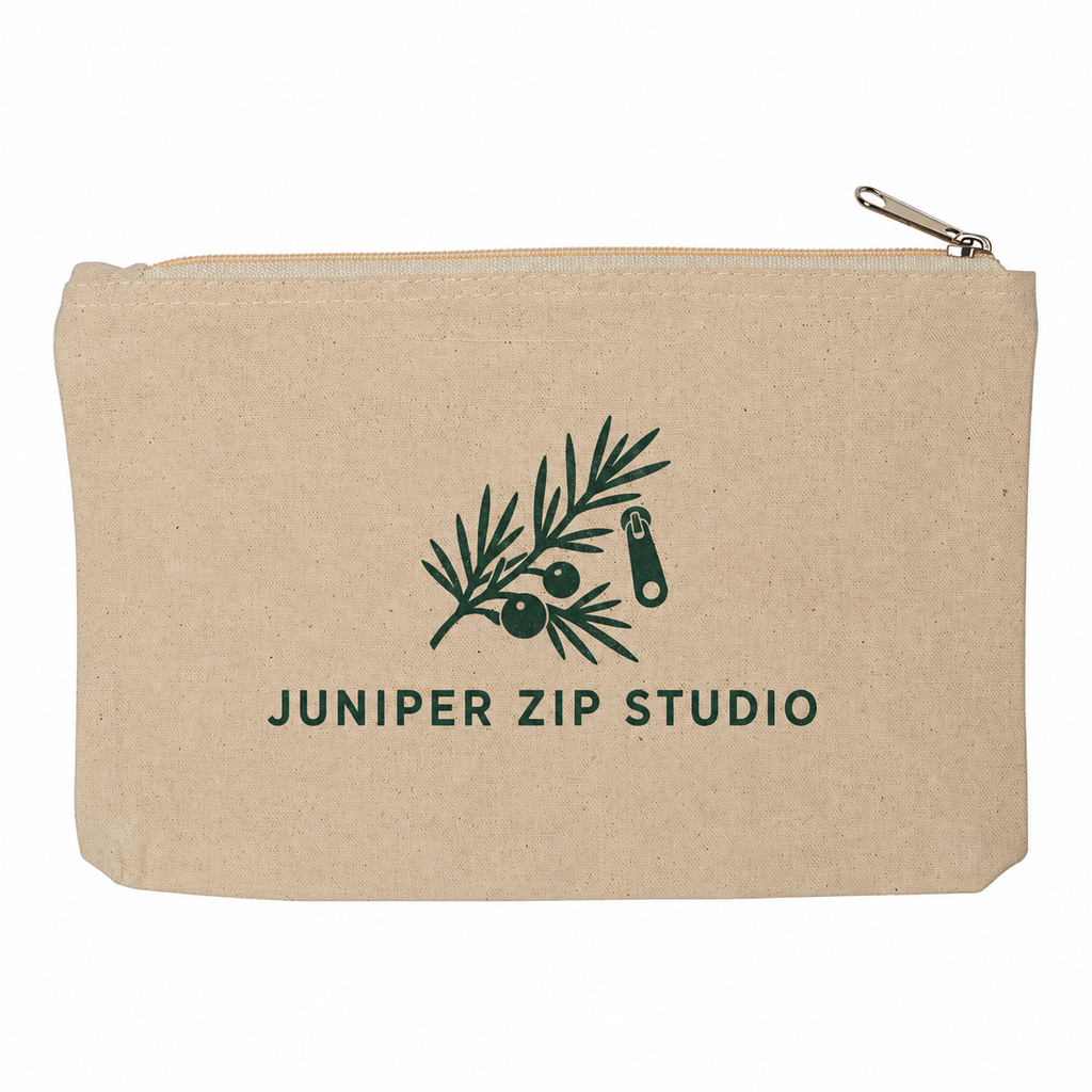 Small Cotton Canvas Cosmetic Cosmetic Pouch (9'' W X 5.5'' H) 10 Oz