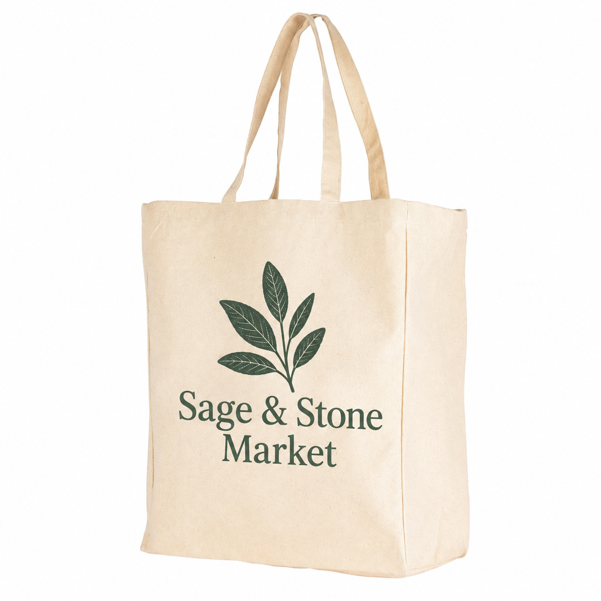 Large Cotton Canvas Grocery Bag (15'' W X 18'' H) 12 Oz