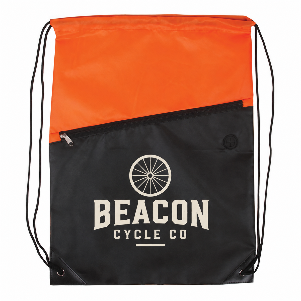 Medium Polyester Two-Tone Polydrawstring Backpack (13'' W X 16.75'' H) 210D