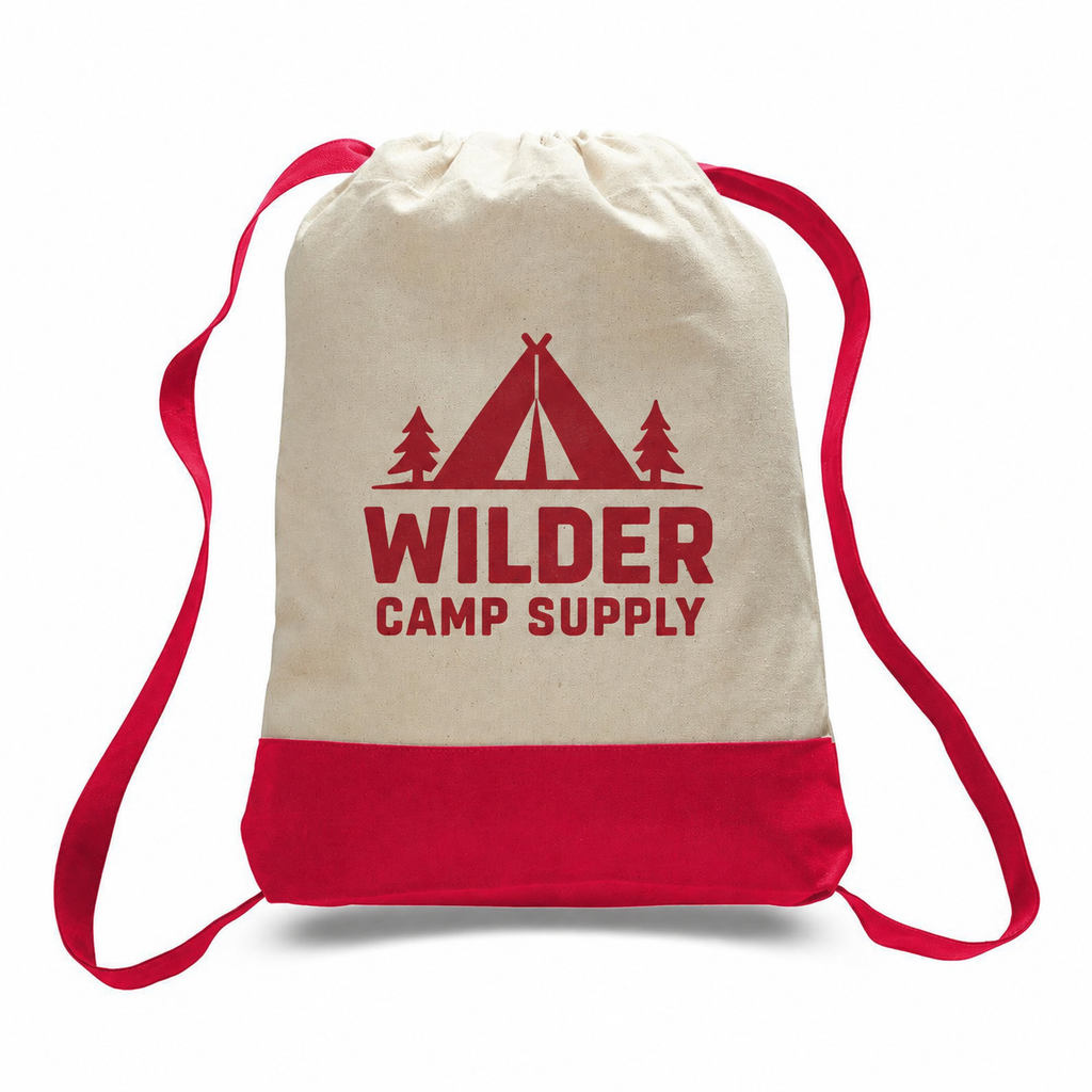 Large Cotton Canvas Sports Backpack (14'' W X 18'' H) 12 Oz