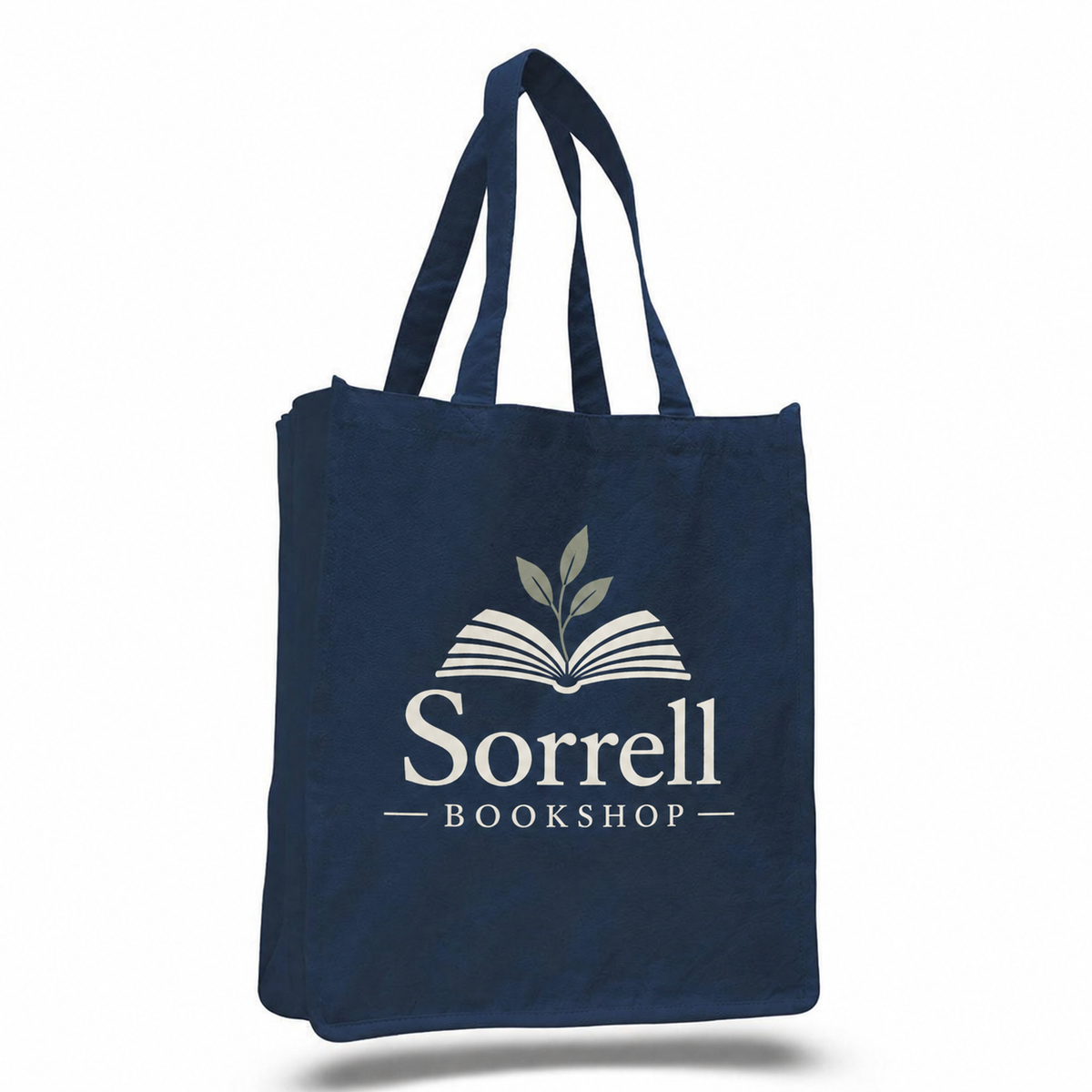 Large Cotton Canvas Book Tote Bag (14'' W X 17'' H) 12 Oz