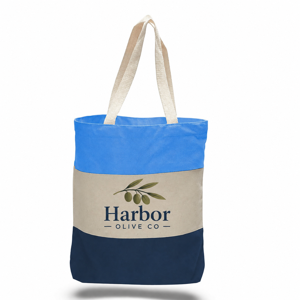 Medium Cotton Canvas Tri Color Bag (15'' W X 15'' H) 12 Oz