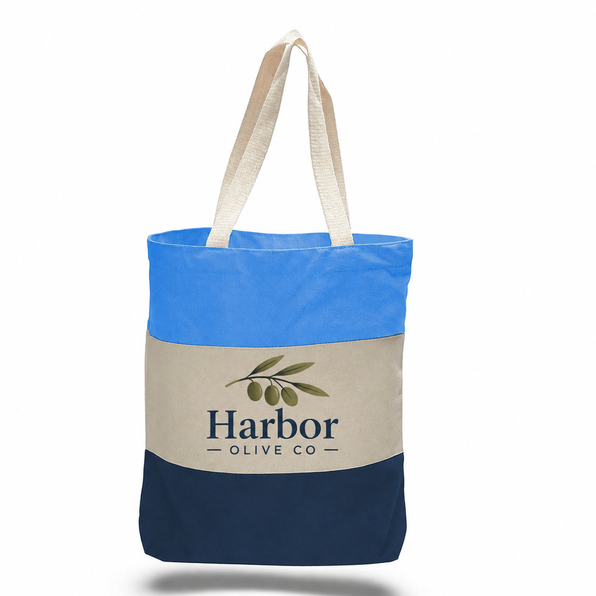 Medium Cotton Canvas Tri Color Bag (15'' W X 15'' H) 12 Oz