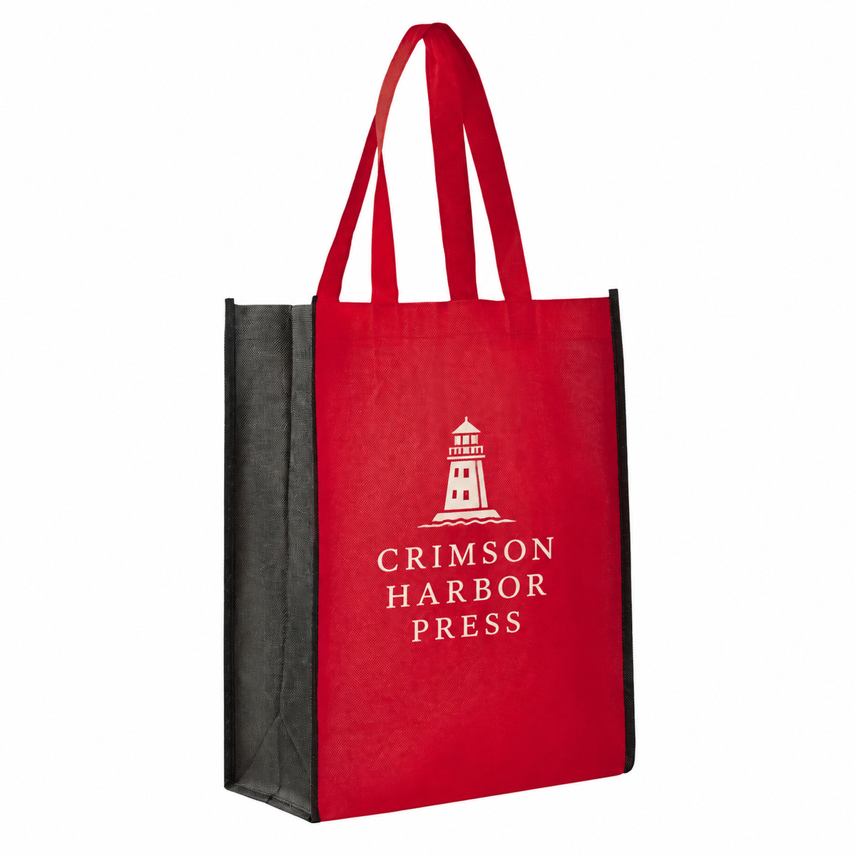 Medium Polypropylene Two Tone Book Tote Bag (11'' W X 14'' H) 90 Gsm