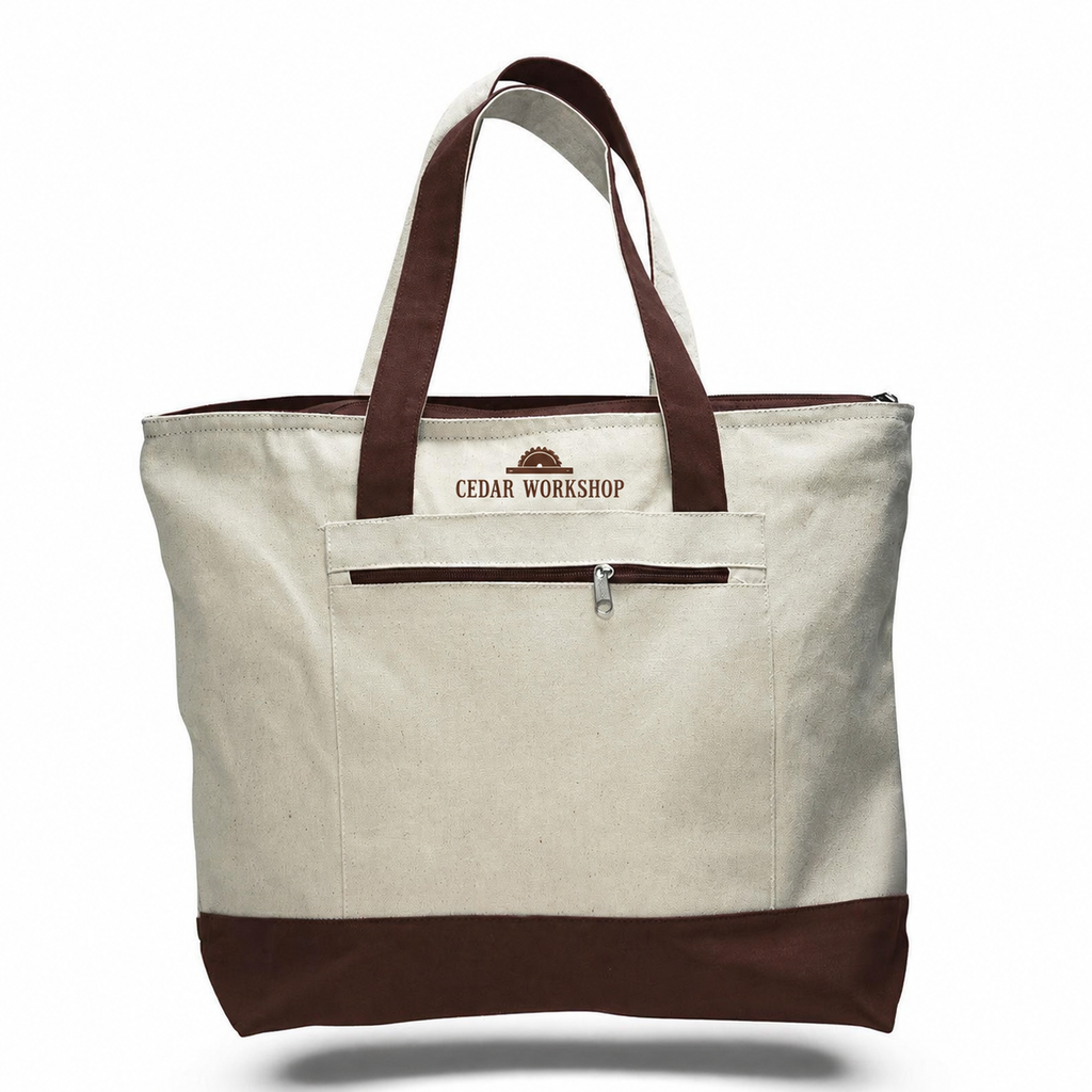 Large Cotton Canvas Tote Bag (18'' W X 14'' H) 12 Oz