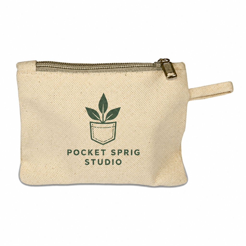 Small Cotton Canvas Zippered Pouch (5'' W X 4'' H) 12 Oz