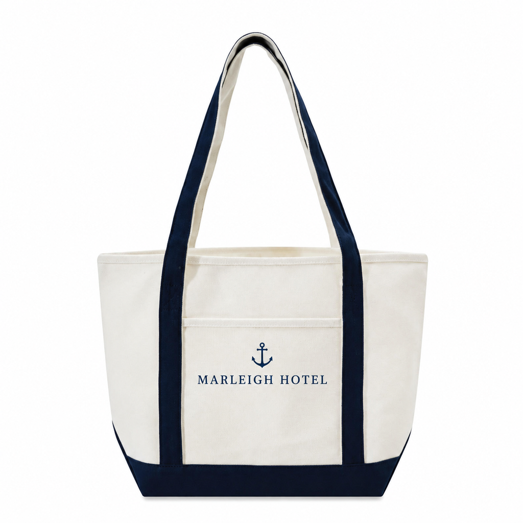 Large Cotton Canvas Yacht Club Tote Bag (20.5'' W X 13'' H) 24 Oz