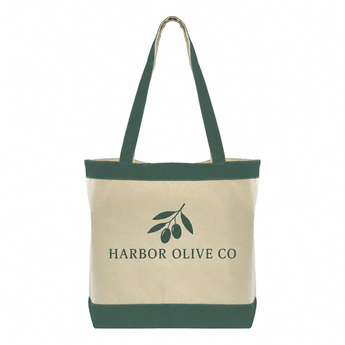 Medium Cotton Canvas Stylish Two-Tone Tote Bag (16'' W X 14.5'' H) 12 Oz