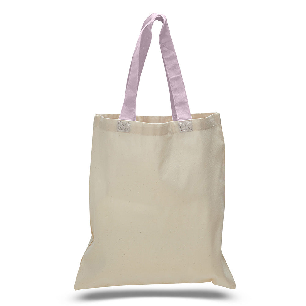 Large Cotton Canvas Economical Tote Bag (15'' W X 16'' H) 6 Oz-Tote Bag-Brand Your Tote-Natural-Light Pink-Brand Your Tote