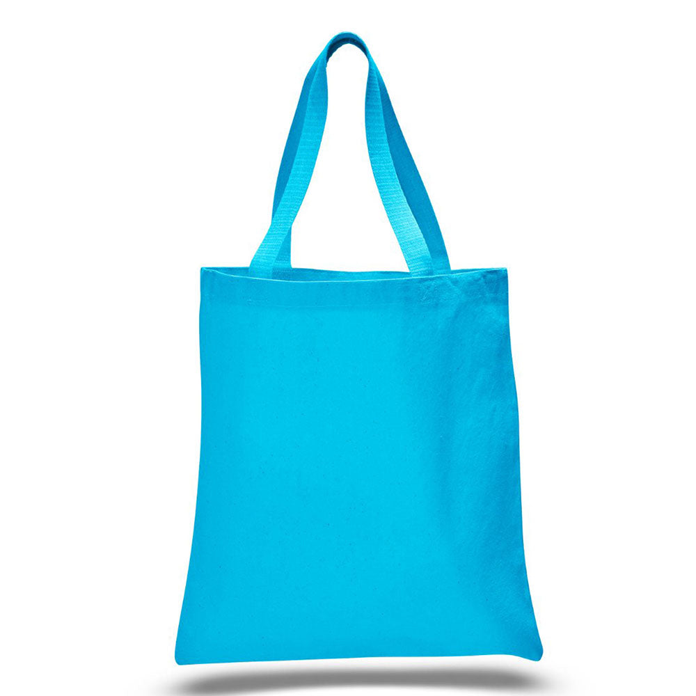 Large Cotton Canvas Promotional Tote Bag (15'' W X 16'' H) 12 Oz-Tote Bag-Brand Your Tote-Turquoise-Brand Your Tote