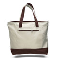 Large Cotton Canvas Tote Bag (18'' W X 14'' H) 12 Oz-Tote Bag-Brand Your Tote-Natural-Chocolate Brown-Brand Your Tote