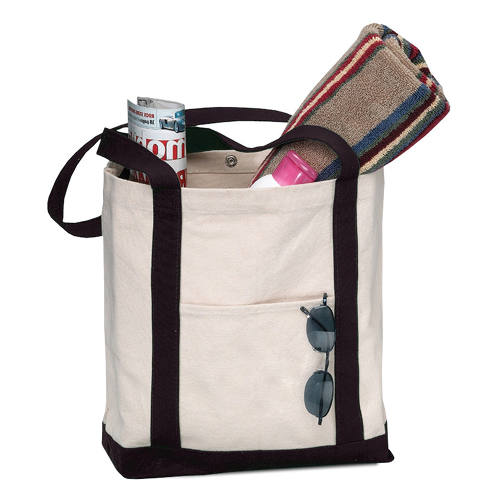 Medium Cotton Canvas Bag (17'' W X 13'' H) 18 Oz-Bag-Brand Your Tote-Natural-Black-Brand Your Tote