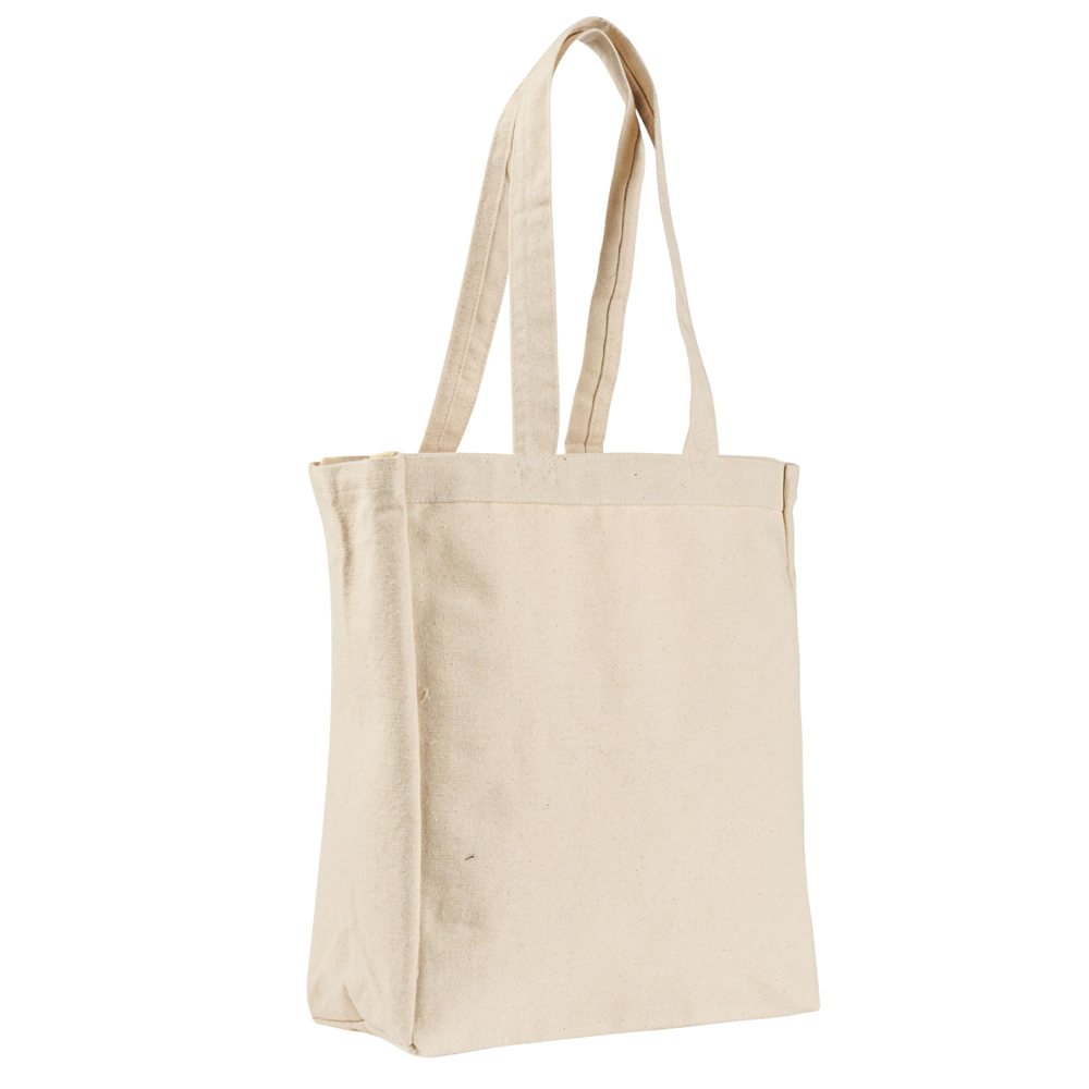 Medium Cotton Canvas Book Tote Bag (11'' W X 14'' H) 12 Oz-Tote Bag-Brand Your Tote-Natural-Brand Your Tote