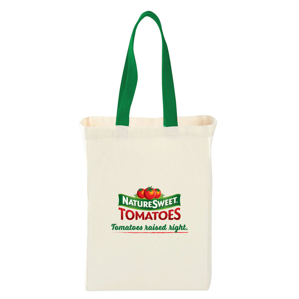 Medium Cotton Canvas Grocery Bag (10'' W X 14'' H) 7 Oz-Bag-Brand Your Tote-Natural-Kelly Green-Brand Your Tote