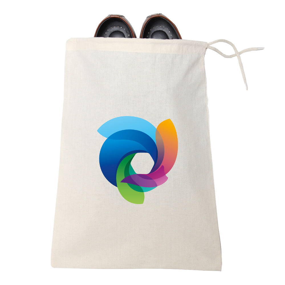 Medium Cotton Canvas Shoedrawstring Shoe Bag (11'' W X 16'' H) 7 Oz-Bag-Brand Your Tote-Natural-Brand Your Tote