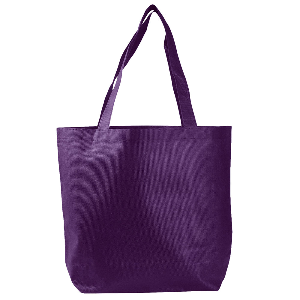 Medium Polypropylene Econo Tote Bag (14.25'' W X 15'' H) 80 Gsm-Tote Bag-Brand Your Tote-Purple-Brand Your Tote