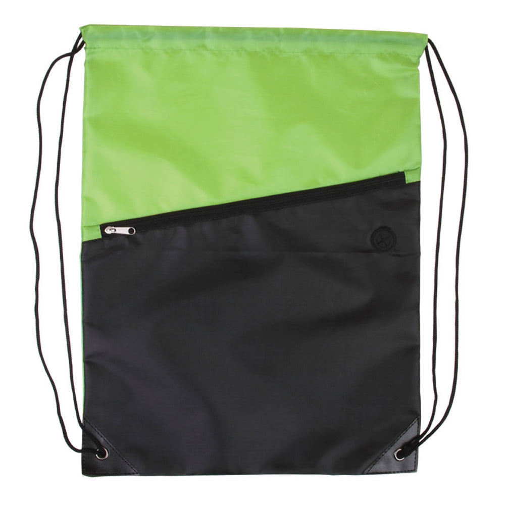 Medium Polyester Two-Tone Polydrawstring Backpack (13'' W X 16.75'' H) 210D-Backpack-Brand Your Tote-Brand Your Tote
