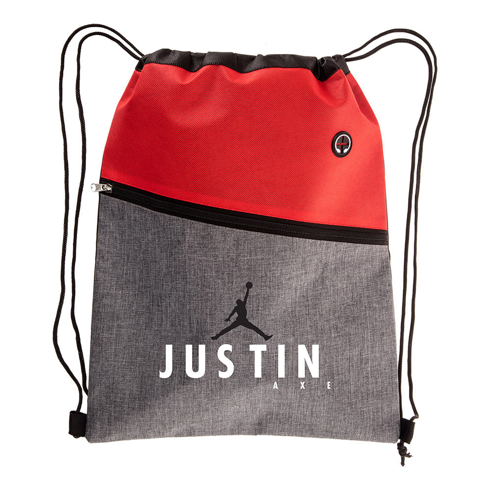 Medium Polyester Two-Tone Cinch Drawstring Bag (13'' W X 16.5'' H) 300D / 80 Gsm-Bag-Brand Your Tote-Brand Your Tote