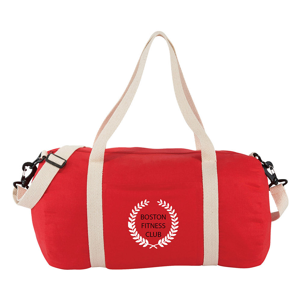 Medium Cotton Canvas The Overnight Duffel Bag (17.75'' W X 9.75'' H) 5 Oz-Duffel Bag-Brand Your Tote-Brand Your Tote