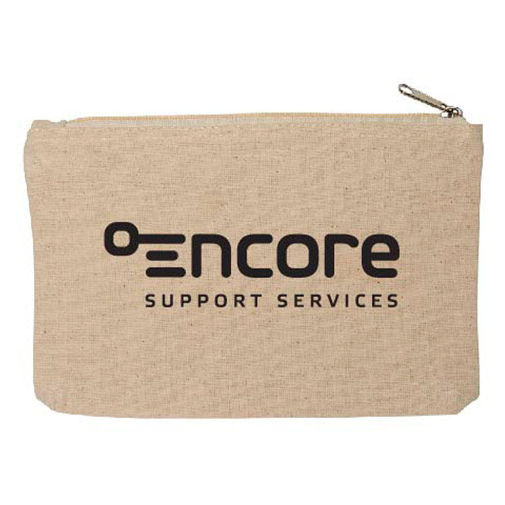 Small Cotton Canvas Cosmetic Cosmetic Pouch (9'' W X 5.5'' H) 10 Oz-Pouch-Brand Your Tote-Brand Your Tote