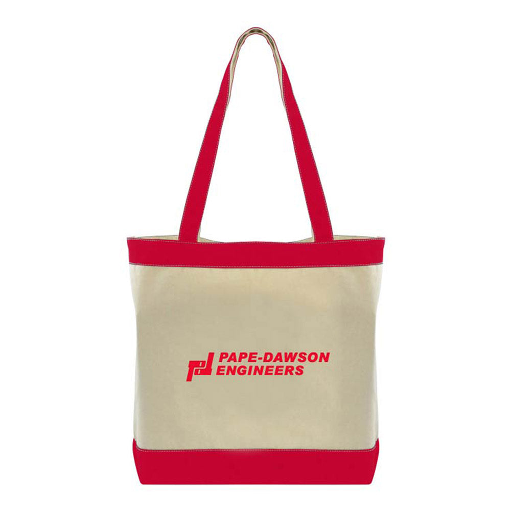Medium Cotton Canvas Stylish Two-Tone Tote Bag (16'' W X 14.5'' H) 12 Oz-Tote Bag-Brand Your Tote-Brand Your Tote