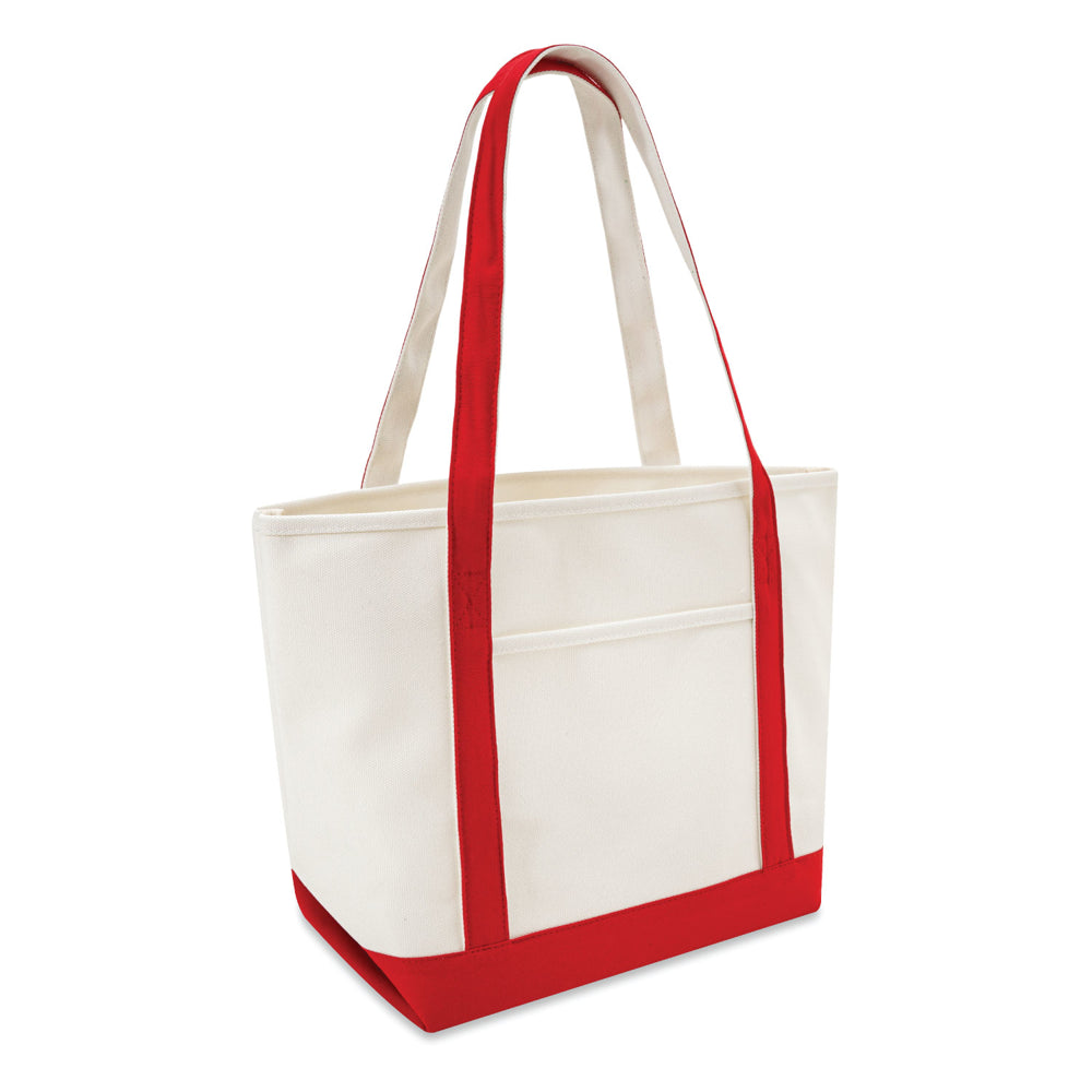 Large Cotton Canvas Yacht Club Tote Bag (20.5'' W X 13'' H) 24 Oz-Tote Bag-Brand Your Tote-Brand Your Tote