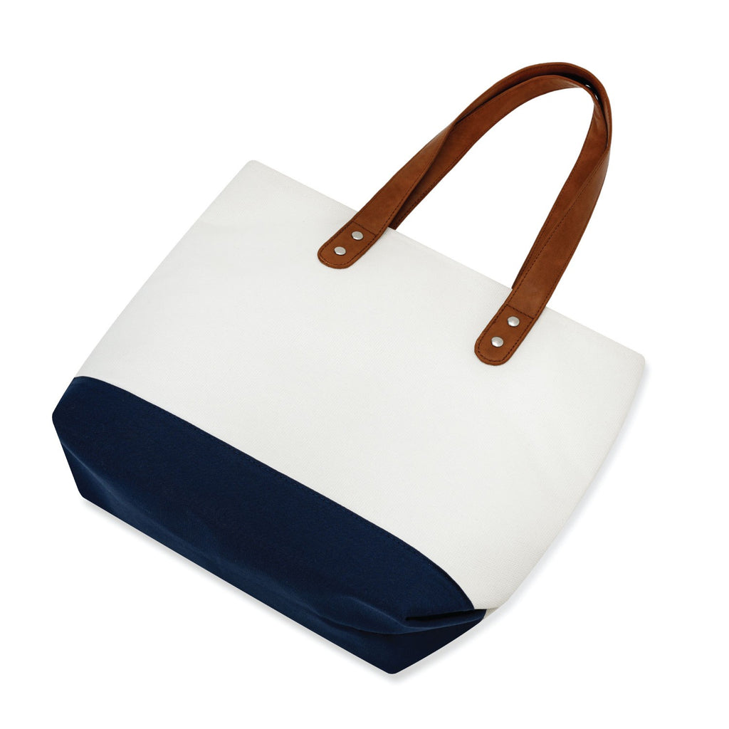 Medium Cotton Canvas Classic Leather Handle Tote Bag (15.75'' W X 12'' H) 18 Oz-Tote Bag-Brand Your Tote-Brand Your Tote