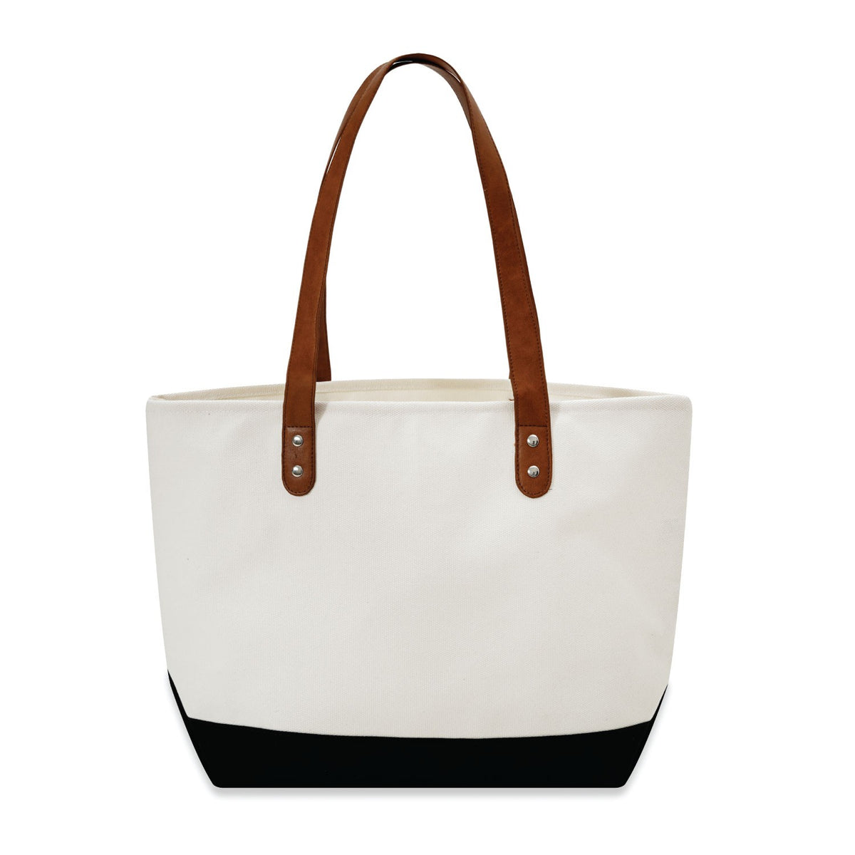 Large Cotton Canvas Classic Leather Handle Tote Bag (20.5'' W X 13'' H) 18 Oz-Tote Bag-Brand Your Tote-Brand Your Tote