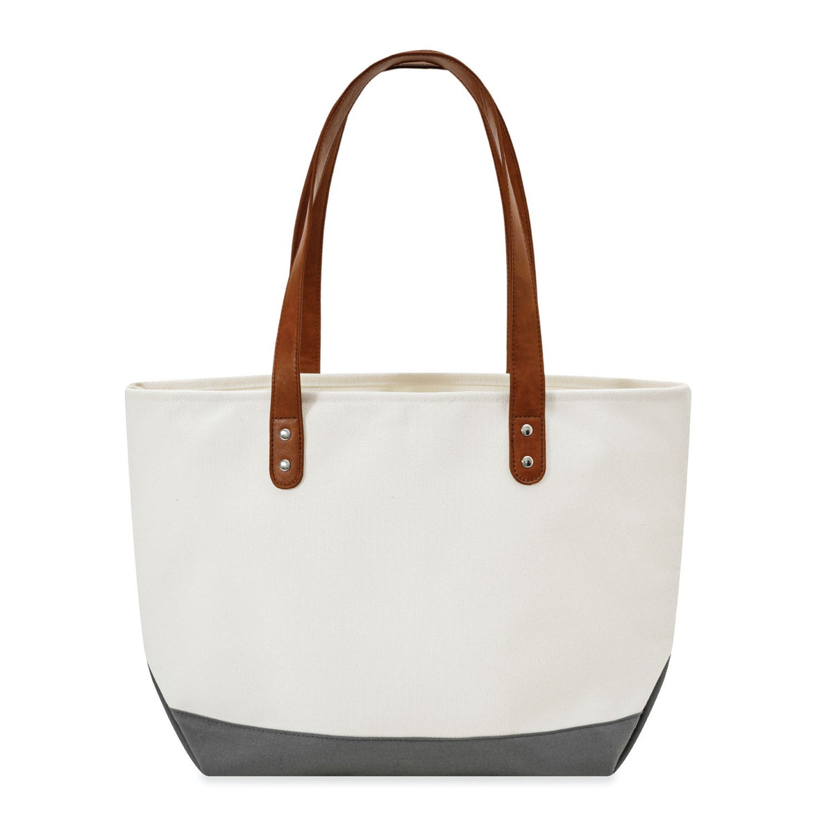 Large Cotton Canvas Classic Leather Handle Tote Bag (20.5'' W X 13'' H) 18 Oz-Tote Bag-Brand Your Tote-Brand Your Tote