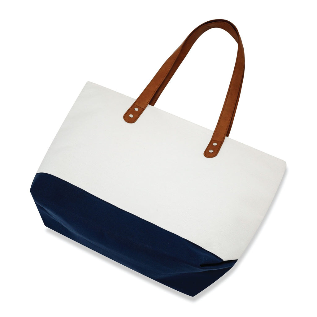 Large Cotton Canvas Classic Leather Handle Tote Bag (20.5'' W X 13'' H) 18 Oz-Tote Bag-Brand Your Tote-Brand Your Tote