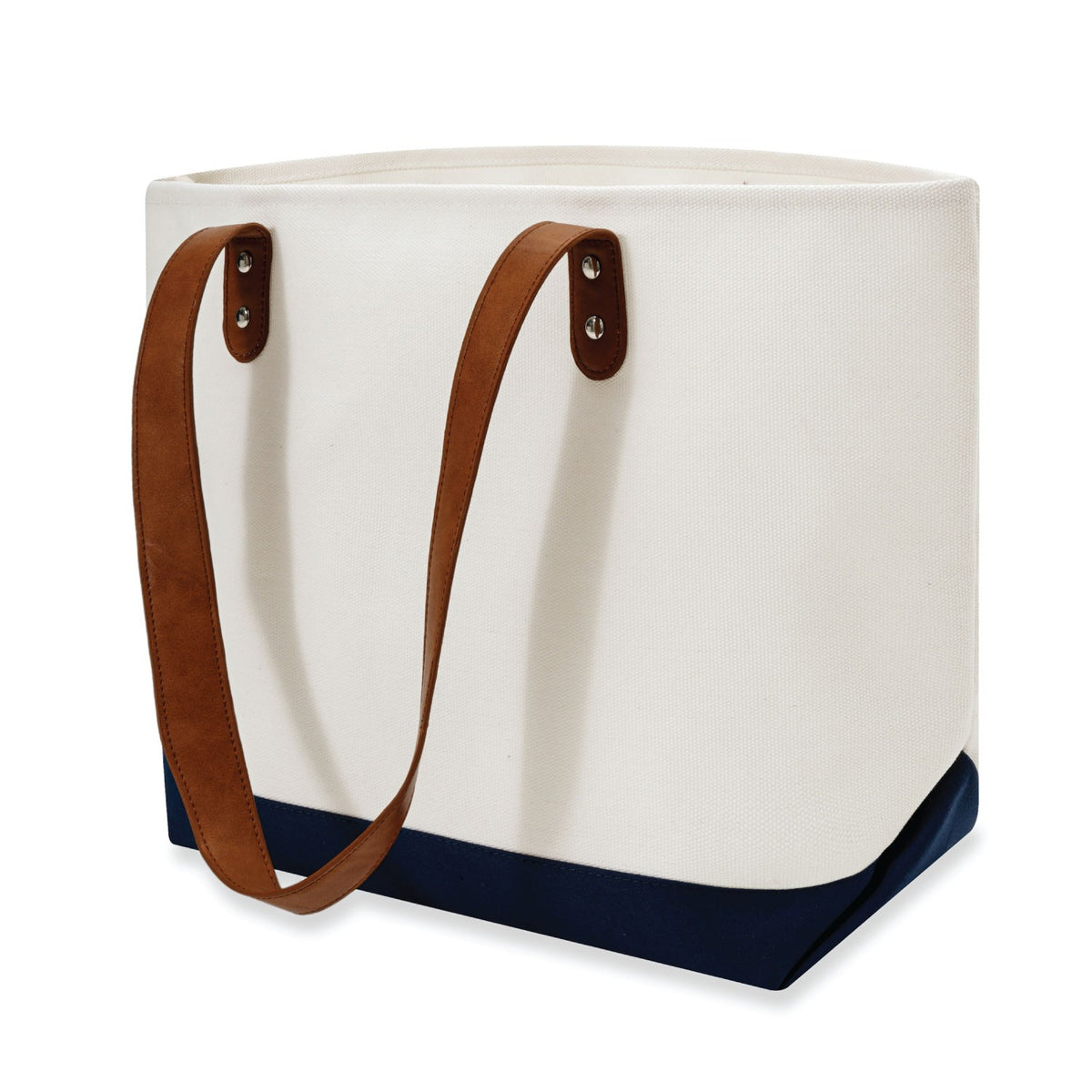 Large Cotton Canvas Classic Leather Handle Tote Bag (20.5'' W X 13'' H) 18 Oz-Tote Bag-Brand Your Tote-Brand Your Tote