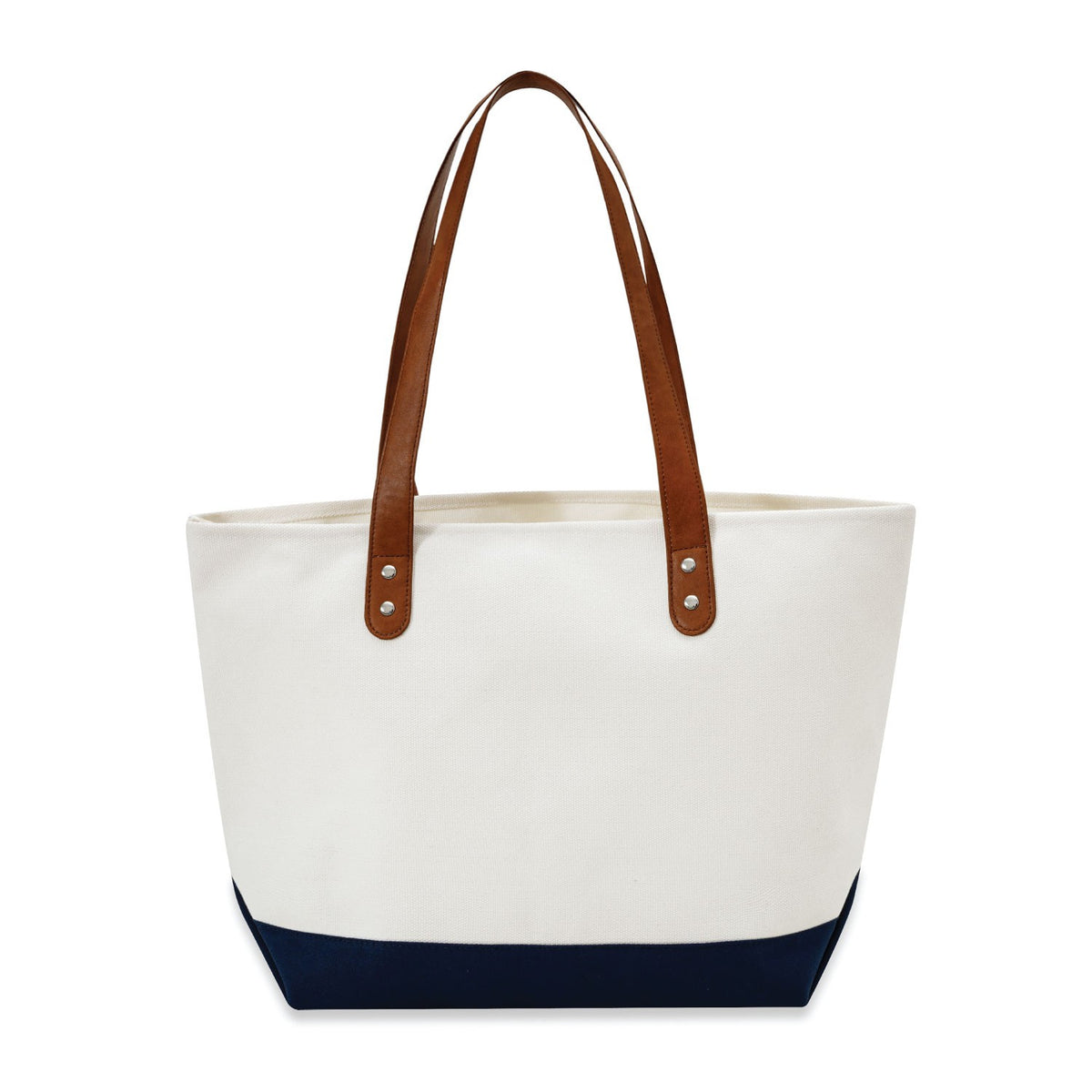 Large Cotton Canvas Classic Leather Handle Tote Bag (20.5'' W X 13'' H) 18 Oz-Tote Bag-Brand Your Tote-Brand Your Tote