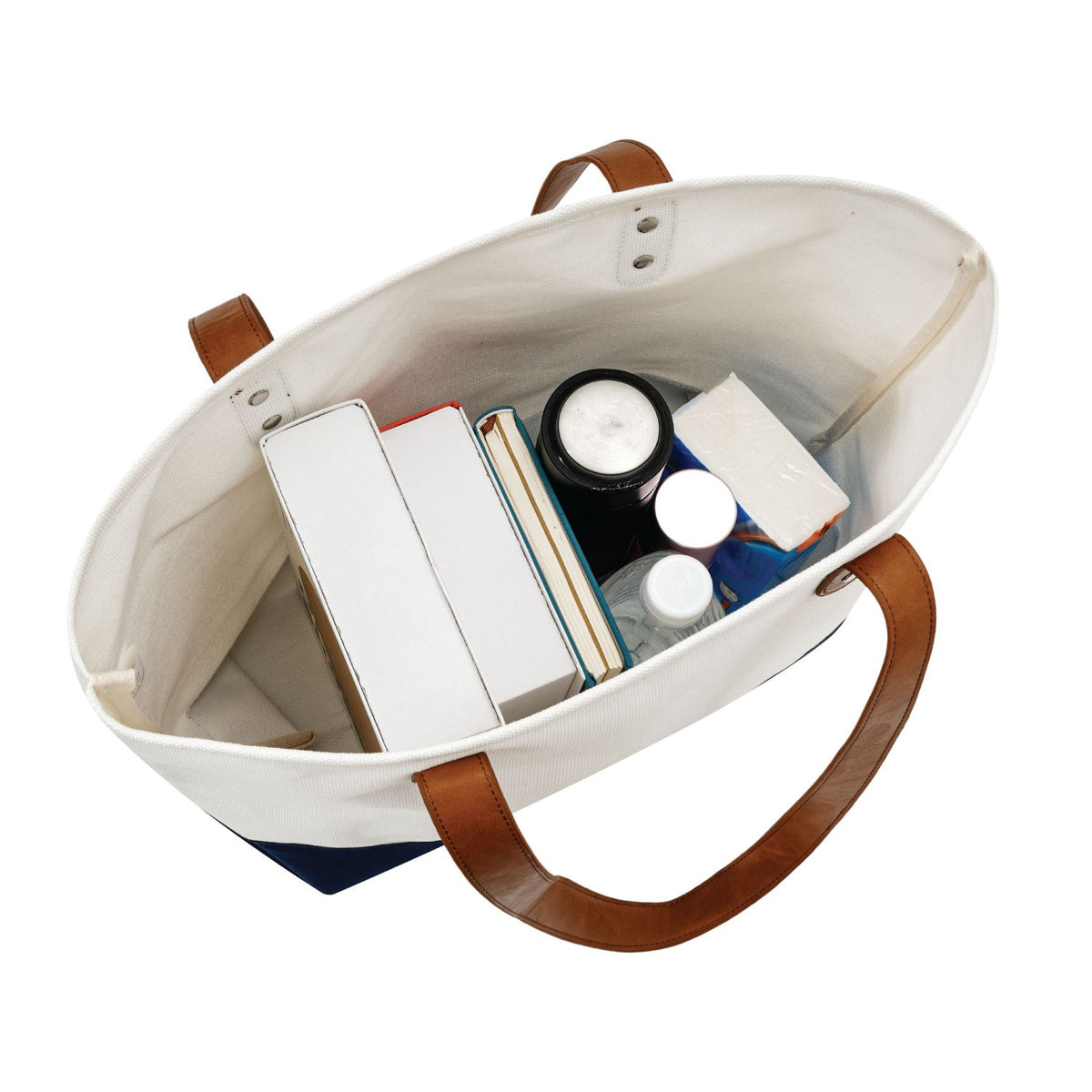 Large Cotton Canvas Classic Leather Handle Tote Bag (20.5'' W X 13'' H) 18 Oz-Tote Bag-Brand Your Tote-Brand Your Tote