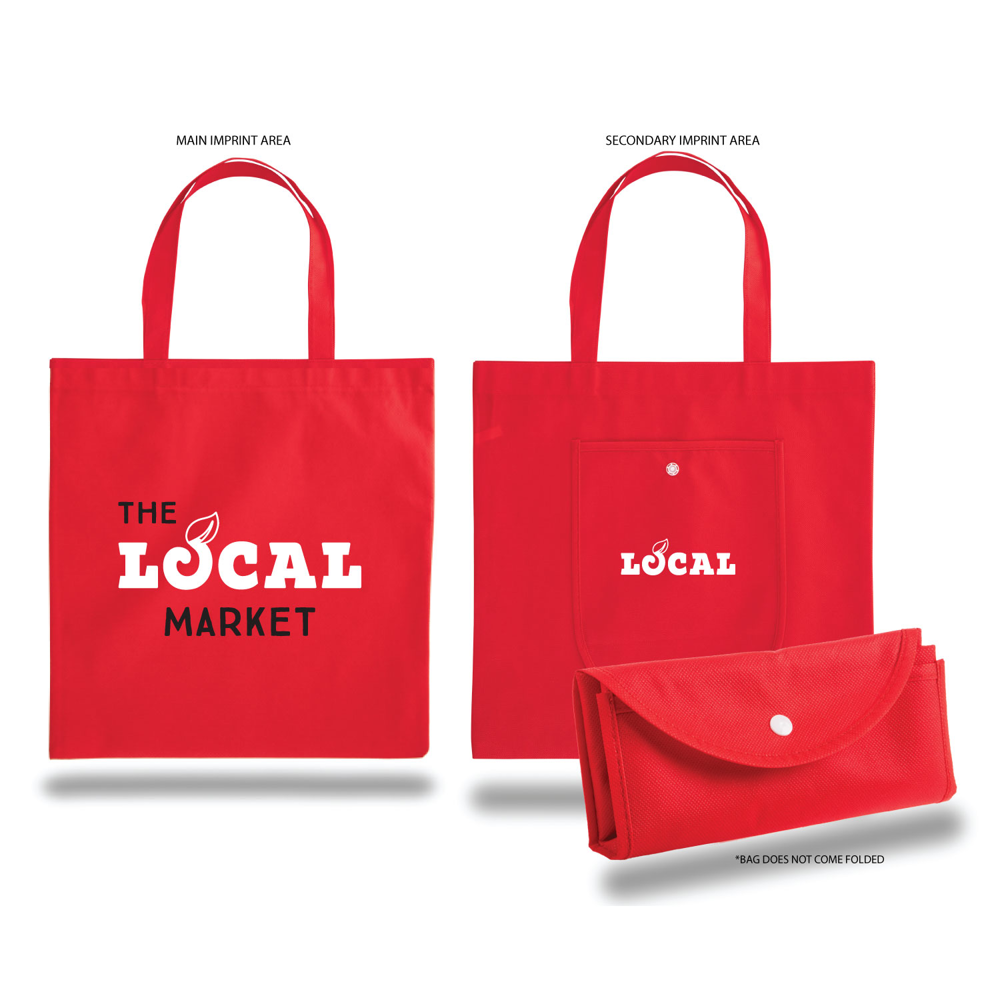 Medium Polypropylene Foldable Tote Bag (14.75'' W X 14.75'' H) 80 Gsm-Tote Bag-Brand Your Tote-Brand Your Tote