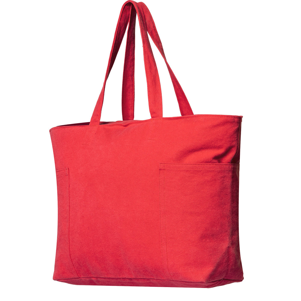 Large Cotton Canvas Stone Washed Tote Bag (21.6'' W X 13'' H) 14 Oz-Tote Bag-Brand Your Tote-Brand Your Tote