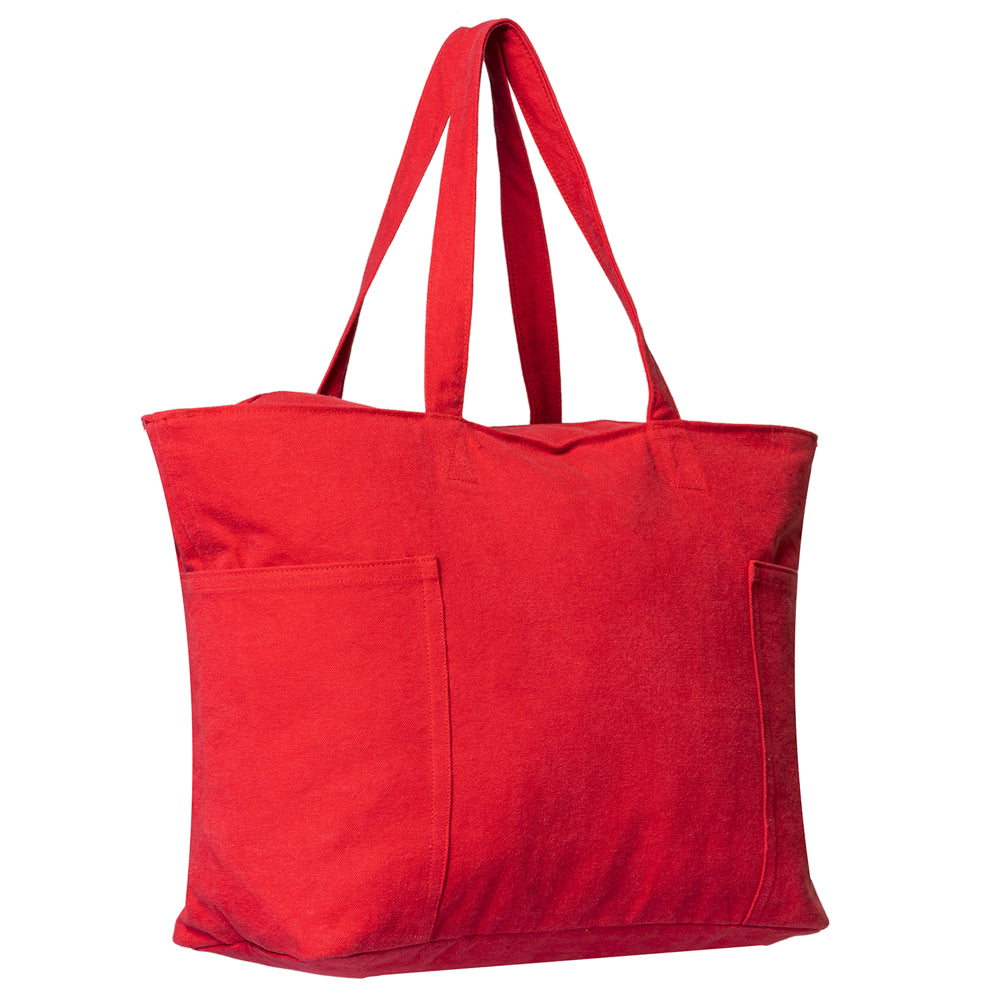 Large Cotton Canvas Stone Washed Tote Bag (21.6'' W X 13'' H) 14 Oz-Tote Bag-Brand Your Tote-Brand Your Tote