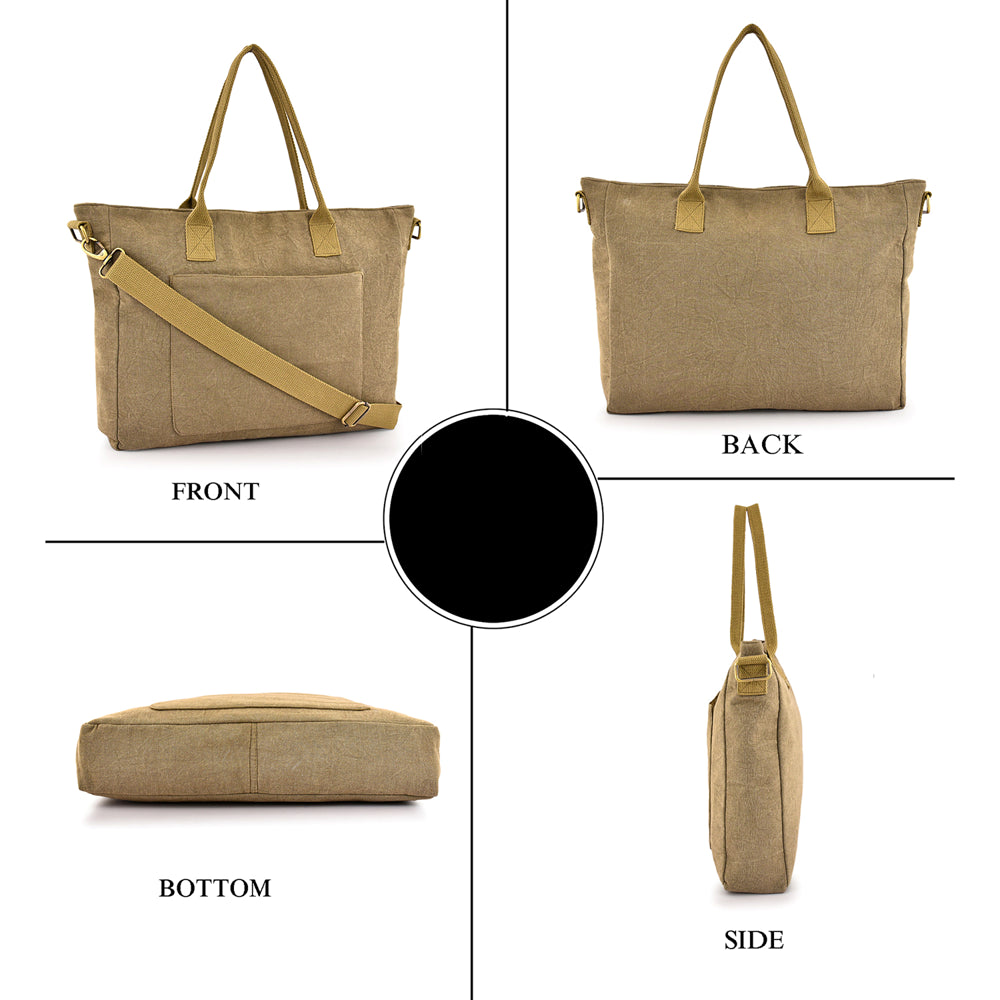 Large Cotton Canvas Cross Functional Tote Bag (17'' W X 13.77'' H) 18 Oz-Tote Bag-Brand Your Tote-Brand Your Tote