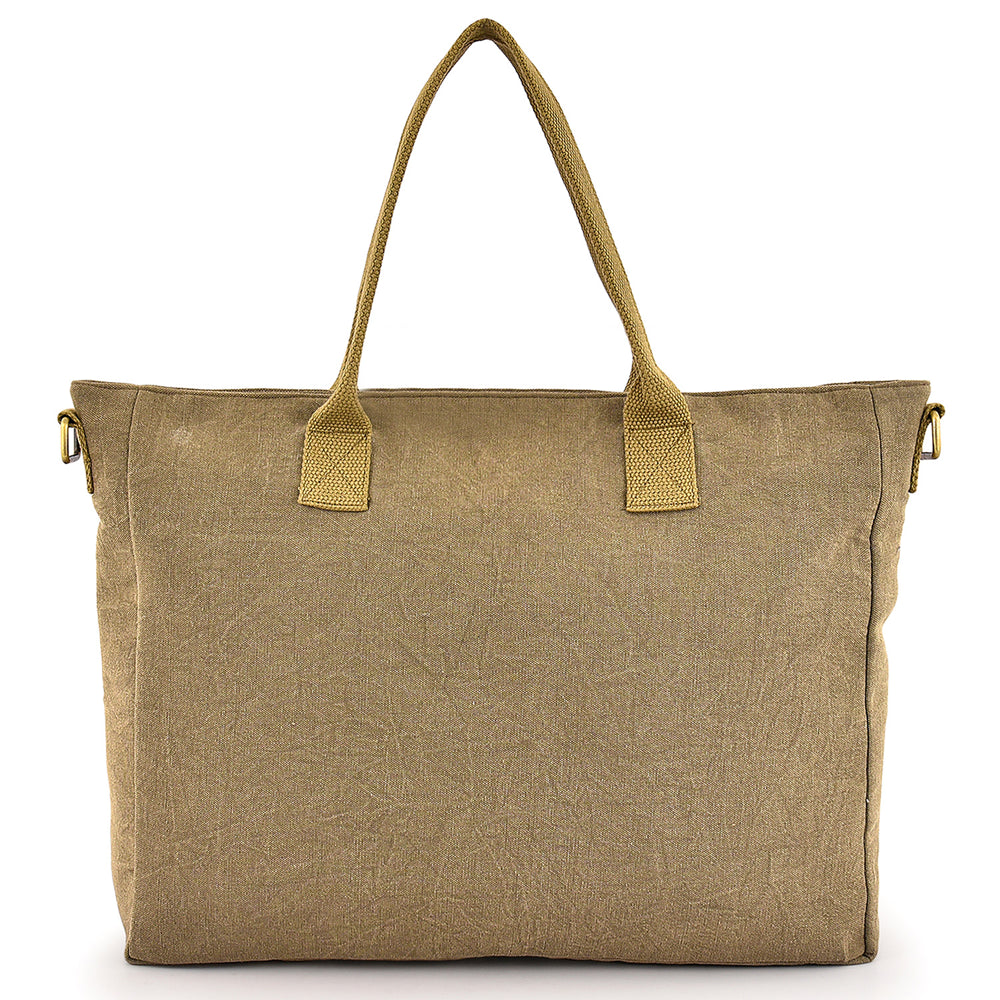 Large Cotton Canvas Cross Functional Tote Bag (17'' W X 13.77'' H) 18 Oz-Tote Bag-Brand Your Tote-Brand Your Tote
