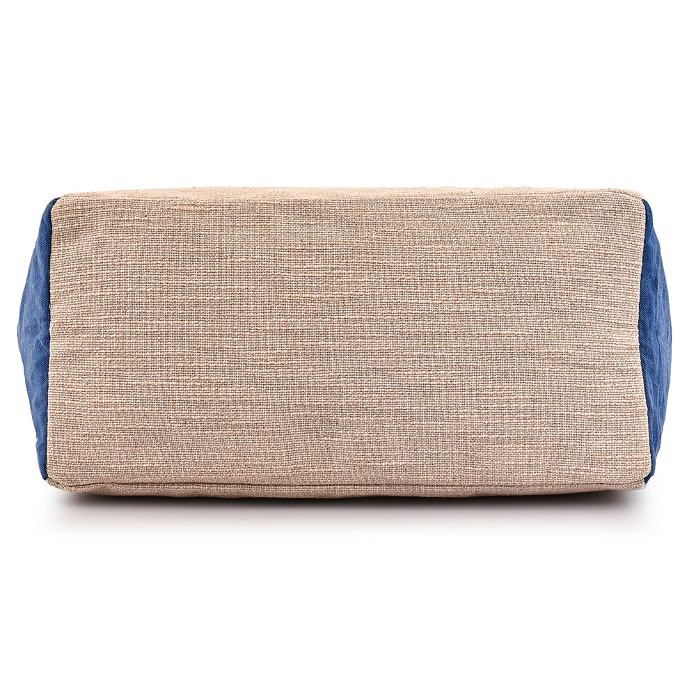 Large Cotton Canvas Tote Bag (21.25'' W X 13.4'' H) 18 Oz Cotton Side Panels/Jute Front&Back-Tote Bag-Brand Your Tote-Brand Your Tote