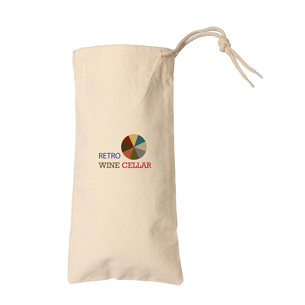 Small Cotton Canvas Drawstring Wine Tote Bag (6.25'' W X 13'' H) 7 Oz-Tote Bag-Brand Your Tote-Brand Your Tote
