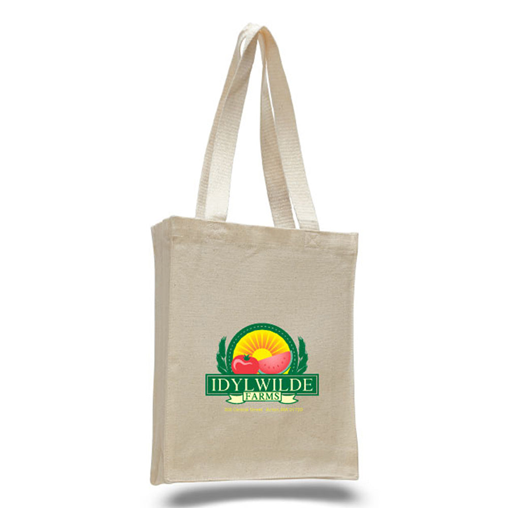 Small Cotton Canvas Book Tote Bag (10'' W X 12'' H) 12 Oz-Tote Bag-Brand Your Tote-Brand Your Tote