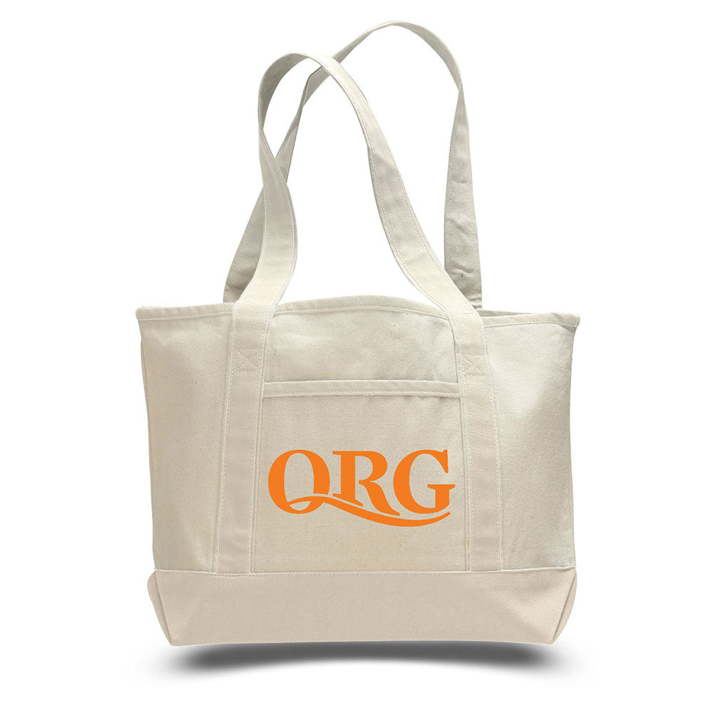 Medium Cotton Canvas Deluxe Shopping Tote Bag (18.5'' W X 12'' H) 12 Oz-Tote Bag-Brand Your Tote-Brand Your Tote