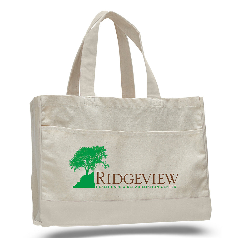 Medium Cotton Canvas Classy Tote Bag (17'' W X 13'' H) 12 Oz-Tote Bag-Brand Your Tote-Brand Your Tote