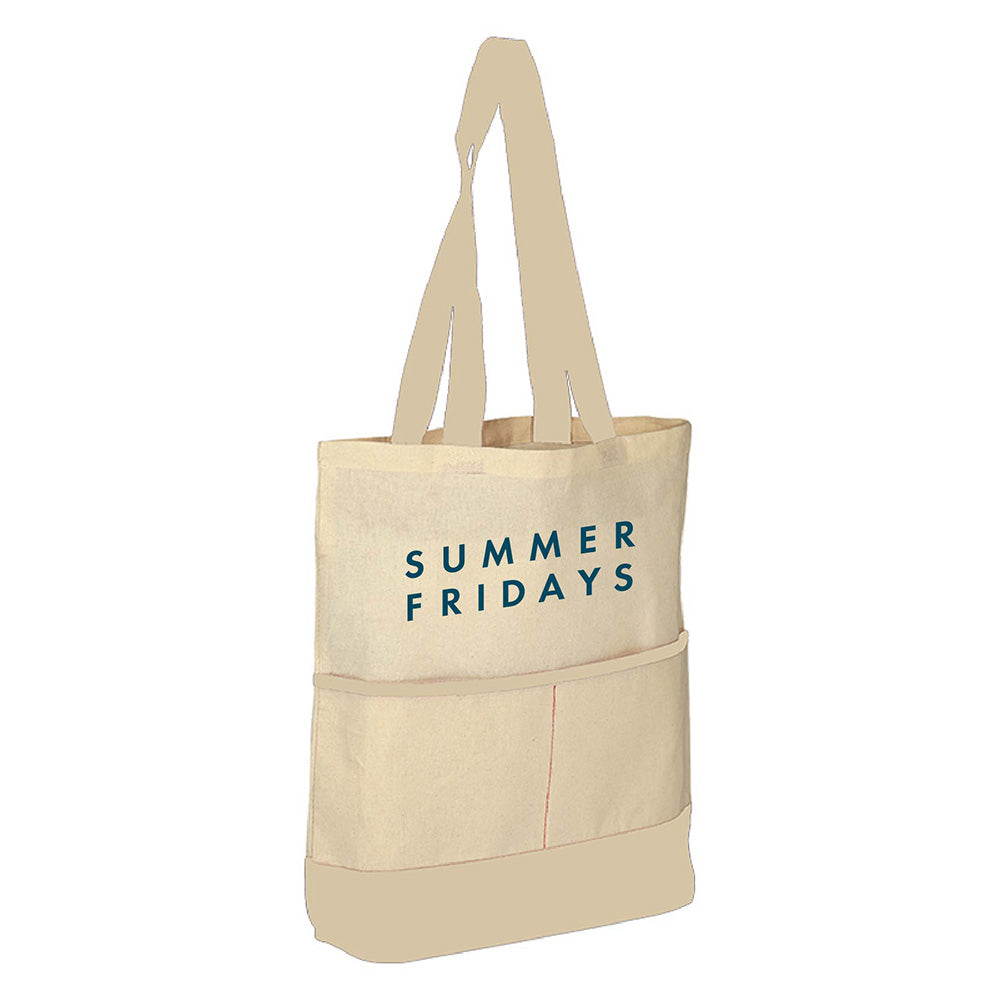 Large Cotton Canvas Lightweight Accent Color Tote Bag (14.5'' W X 17'' H) 6 Oz-Tote Bag-Brand Your Tote-Brand Your Tote