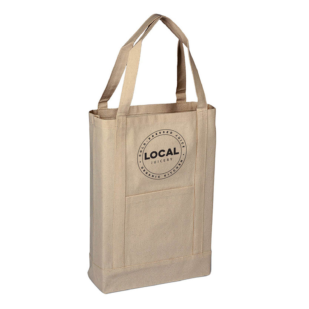 Medium Cotton Canvas Two Tone Deluxe Tote Bag (14'' W X 16'' H) 12 Oz-Tote Bag-Brand Your Tote-Brand Your Tote