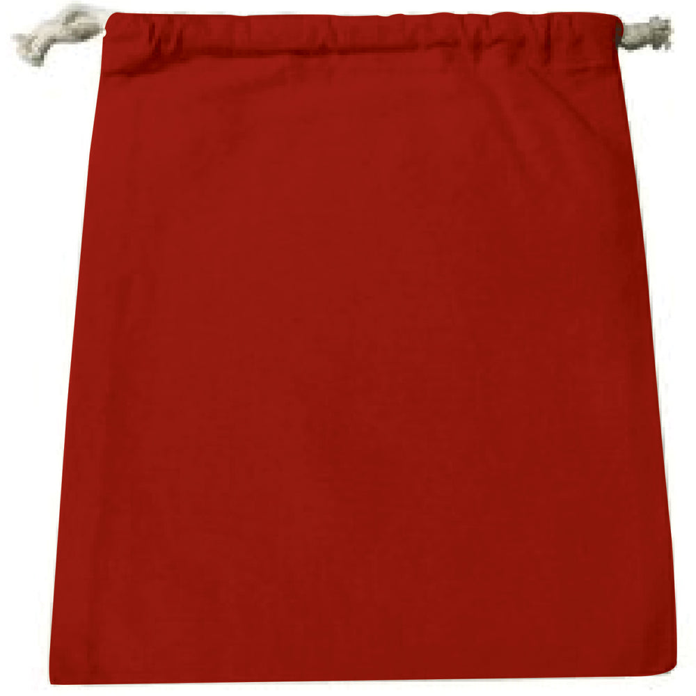 Small Cotton Canvas Drawstring Pouch (8'' W X 10'' H) 7 Oz-Pouch-Brand Your Tote-Red-Brand Your Tote