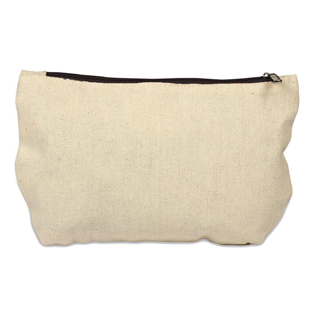 Small Cotton Canvas Zippered Pouch (9.75'' W X 6'' H) 12 Oz-Pouch-Brand Your Tote-Black-Brand Your Tote