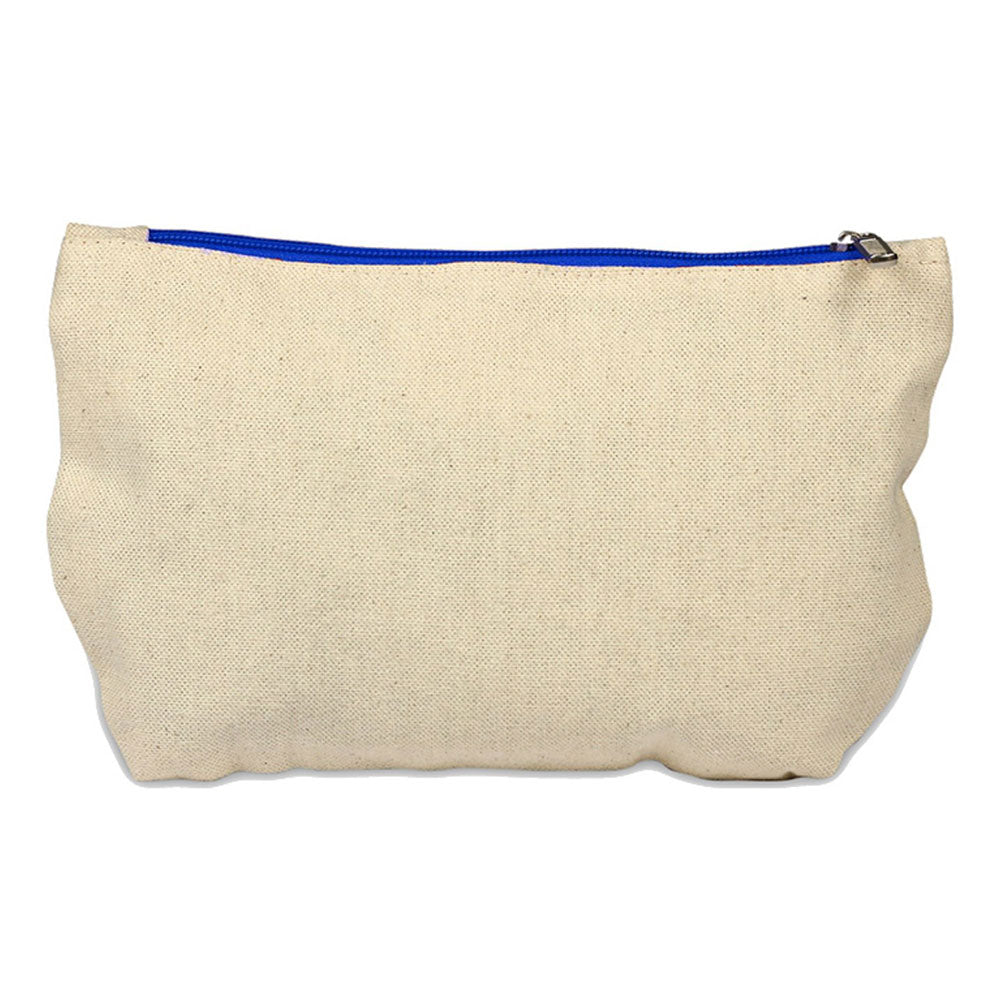 Small Cotton Canvas Zippered Pouch (9.75'' W X 6'' H) 12 Oz-Pouch-Brand Your Tote-Royal Blue-Brand Your Tote